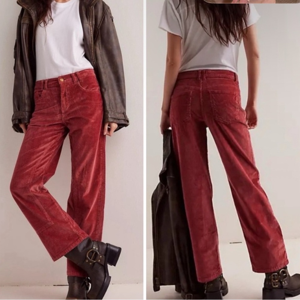 FP women risk taker straight leg curdoroy pants